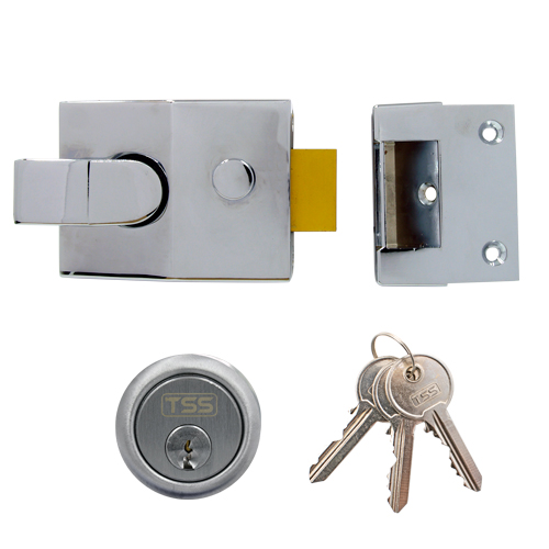 TSS 5 Pin Modern Non Deadlocking Nightlatch 60mm Chrome
