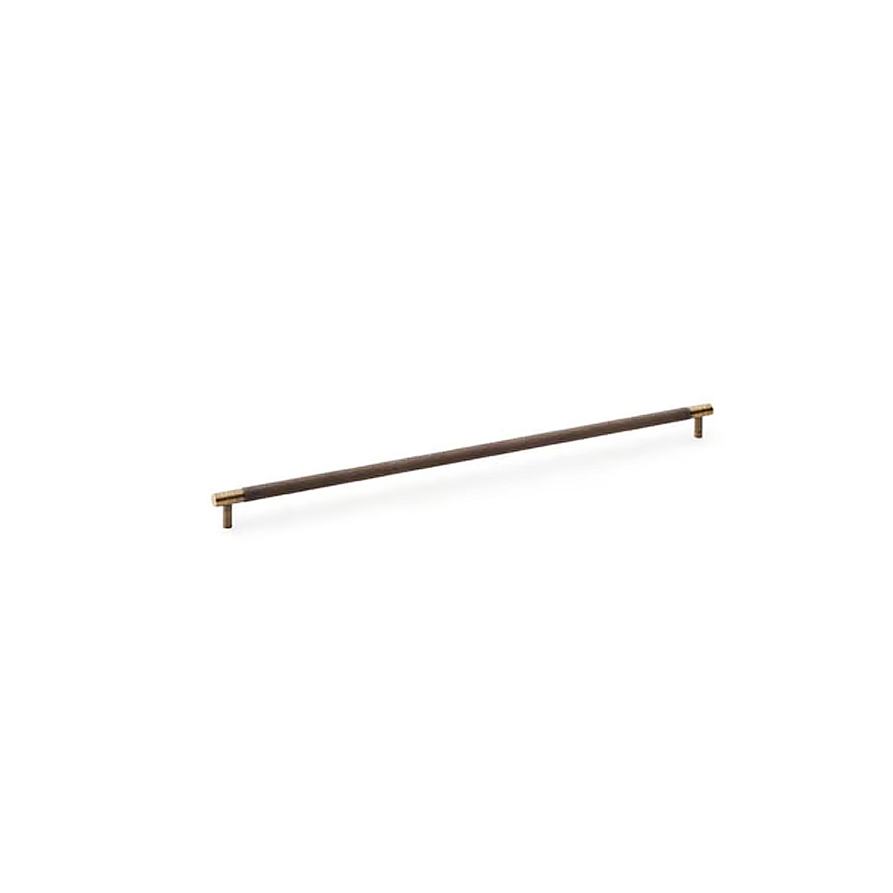 Alexander and Wilks Brunel Knurled T-Bar Cupboard Handle 473mm Length Antique Brass