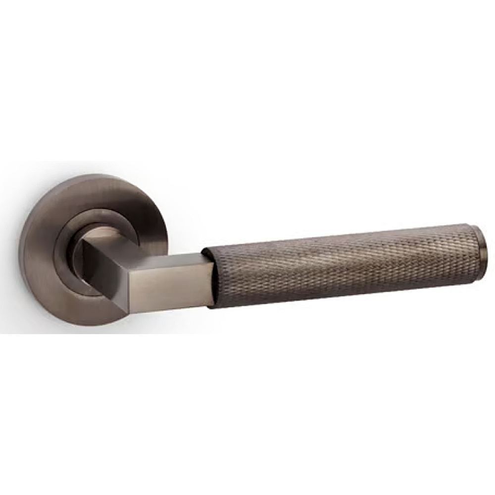 Carlisle Brass Alexander & Wilks Hurricane Knurled Lever On Round Rose Dark Bronze PVD