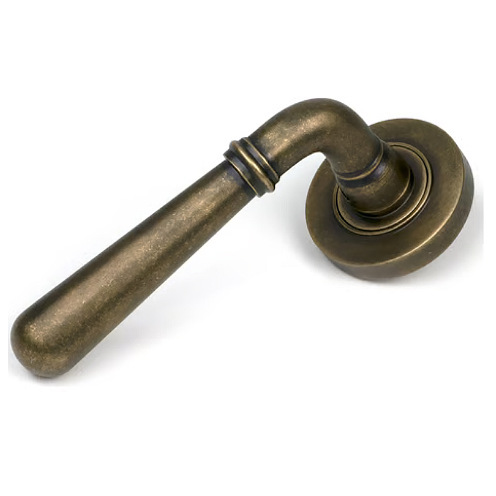 From The Anvil Newbury Lever On Rose Set Sprung Plain Burnished Brass