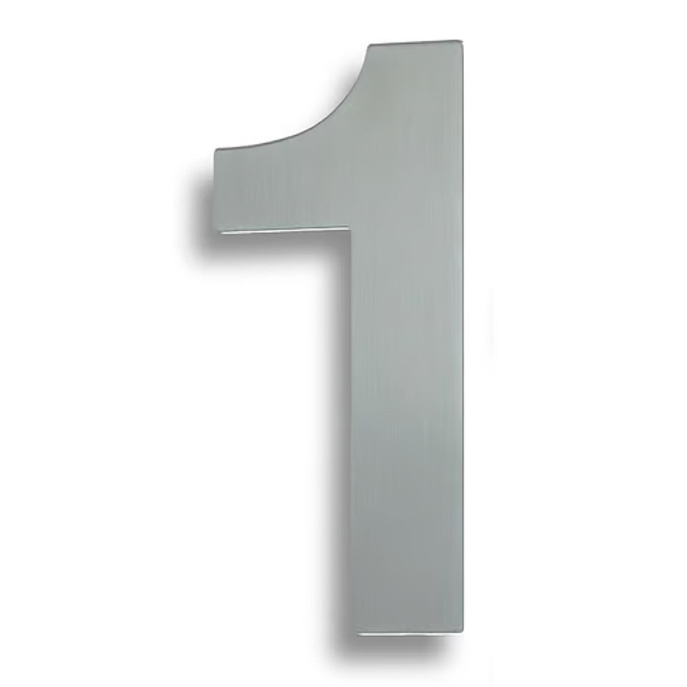 Eurospec Stainless Steel 7" Numeral Number 1 Bright Stainless Steel